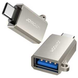 Joyroom Adapter, Male Type-C 3.2 to Female USB with Lanyard Eyelet, Silver (S-H151)