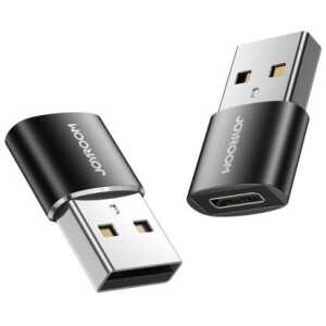 Joyroom Adapter, Male USB 3.2 Gen 1 to Female Type-C to Male USB, (2pcs), Black (S-H152)