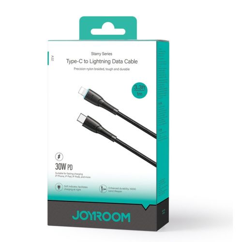 Joyroom Type-C to Ligthning Starry Series Cable A32, 30W, 480mb/s, 1m, Black (SA32-CL3)