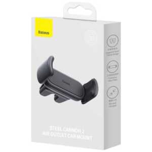 Baseus Car Mount Steel Cannon 2 Smartphone holder for the ventilation grille from 4.7 to 6.76 inch, Black (SUGP000001)