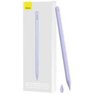 Baseus Tablet Tool Active Stylus Pen Smooth Wtiting 2 Wireless Charging with LED Indicator + Active Replaceable Tip for iPad, Purple (SXBC060105)