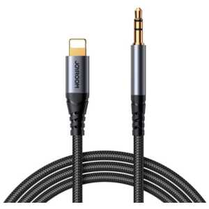Joyroom Converter Lightning to 3.5mm Mini Jack Cable for iPhones and iPads, 1.2m, Black (SY-A06)