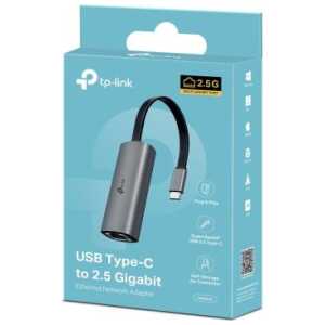 TP-Link Network Adapter UE302C Type-C to Ethernet RJ45, 2500Mb/s, Black EU