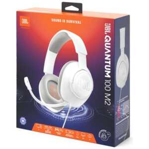 JBL Quantum 100M2 Headphone Wired Gaming Headset with Microphone, White EU