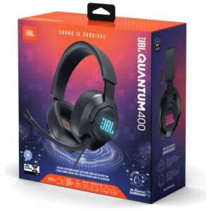 JBL Quantum 400 Headphone Wired Gaming Headset with Microphone, (USB), Black EU