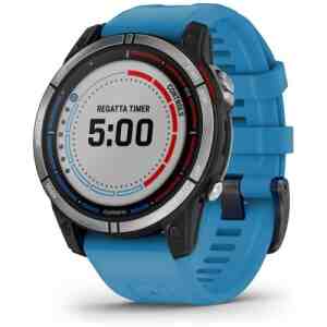 Garmin Quatix 7 Base Smart Watch 47mm, GPS, 10ATM, Graphite with Light Blue Silicone Band EU