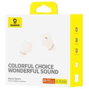 Baseus Earphone Bluetooth Bowie E18 TWS Earphones, BT 5.3, ENC, IPX4, White EU (A00023800223-00)