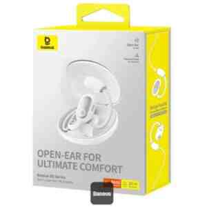 Baseus Earphone Bluetooth Eli Sport 1 TWS, BT5.3 Open-Earbuds, IPX4, White (A00064400221-00)