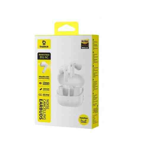 Baseus Earphone Bluetooth BH1 TWS, BT6.0 In-Earbuds with AI Clear Calls, White (A0010103)