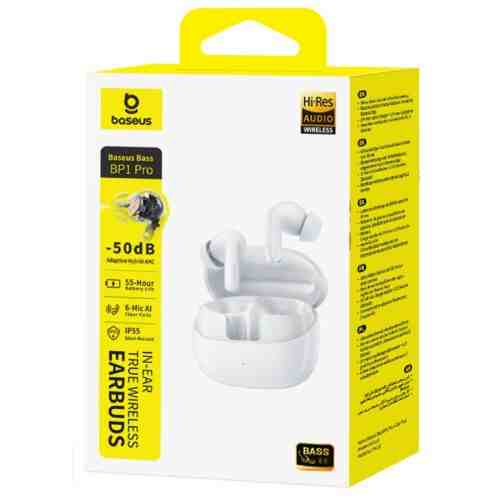 Baseus Earphone Bluetooth BP1 Pro TWS, ANC, BT 6.0, White (A0010505)