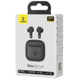 Baseus Earphone Bluetooth BS2 Lite TWS, BT56.0 In-Earbuds with ENC, Black (A0010A02)