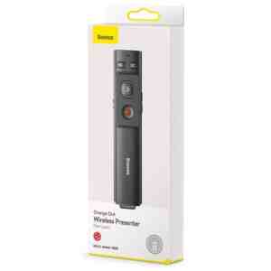 Baseus Laser Wireless Presenter Orange Dot Remote controller for PPT, Red beam, Gray (ACFYB-0G)