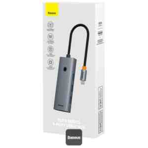 Baseus HUB UltraJoy Series 5-in-1 Adapter (Type-C to 4xUSB, 4K 30Hz HDMI), Gray (B00052809813-00)
