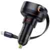 Baseus Car Charger Enjoyment Pro Fast Charger Type-C female, Lightning male (0.75m) Built-in Retractable Cable,55W Black EU (C00057803111-00) - Image 3