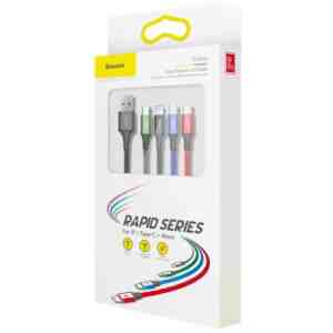Baseus Cable Fast 4-in-1 For Lightning + Type-C(2) + Micro 3.5A 1.2m Black (CA1T4-B01)