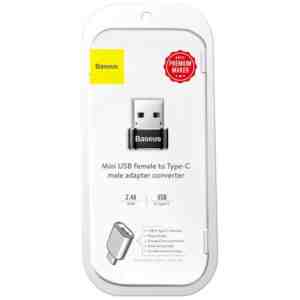 Baseus Converter USB Male To Type-C Female Black (CAAOTG-01)