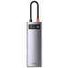 Baseus HUB Metal Gleam Series 8-in-1 Multifunctional (Type-C to PD/4K HD/USB3.0) Docking Station Gray (CAHUB-CV0G) - Image 3