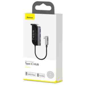 Baseus HUB Bend Angle No.7 Multifunctional (Type-C to 2xUSB3.0 + HDMI 4K + PD 100W + 3.5mm + TF) Upgraded version Space Gray (CAHUB-CWJ0G)