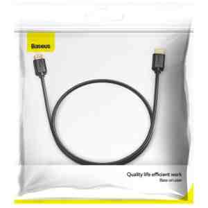 Baseus Video Cable High definition Series HDMI To HDMI 4K 60 Hz, 3D HDR, 18 Gbps, 1m Black (CAKGQ-A01)