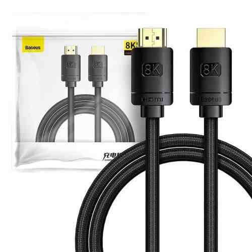 Baseus Video Cable High Definition Series HDMI 8K - HDMI 8k, 2.0 4K, 60 Hz, 48 Gbps, 2m, Black (CAKGQ-K01)