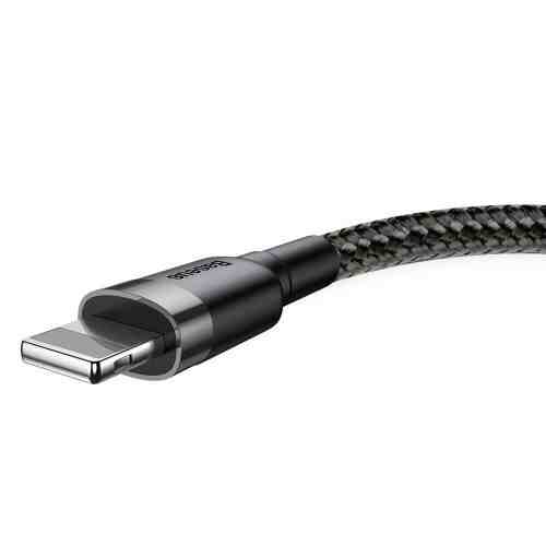 Baseus Lightning Cafule Cable 2.4A 0.5m Gray + Black (CALKLF-AG1) - Image 3