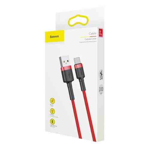 Baseus Type-C Cafule cable 3A, 1m, Red + Red (CATKLF-B09) - Image 2