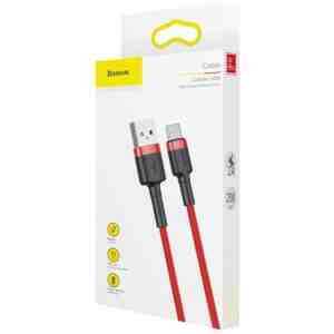 Baseus Type-C Cafule Cable, 2A, 2m, Red + Red (CATKLF-C09)