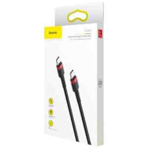 Baseus Type-C - Type-C cable Cafule PD 2.0, 60W, Flash charging (20V 3A), 1m, Red/Black (CATKLF-G91)