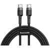 Baseus Type-C - Type-C Cafule Cable PD 2.0 60W, 3A, 2m, Black/ Gray (CATKLF-HG1) - Image 3