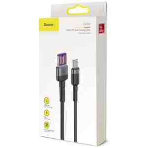 Baseus Type-C Cafule SuperCharge 40W PD 3.0, QC 3.0, 40W, 1m Gray/Black (CATKLF-PG1)