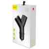 Baseus Car Charger Y-type dual USB + cigarette lighter extended, 3.4A, Black (CCALL-YX01)