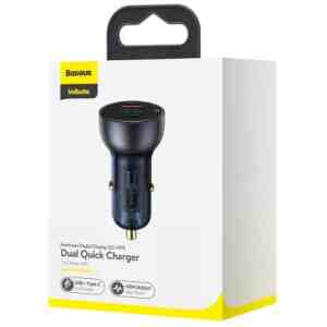 Baseus Car Charger Particular Digital Display C+U, PD 3.0 QC 4.0+, SCP, PPS, 5A, 65W Dark Gray (CCKX-C0G)