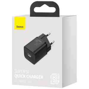 Baseus Travel Charger Super Si 1C Quick Charger 25W EU Black (CCSP020101)