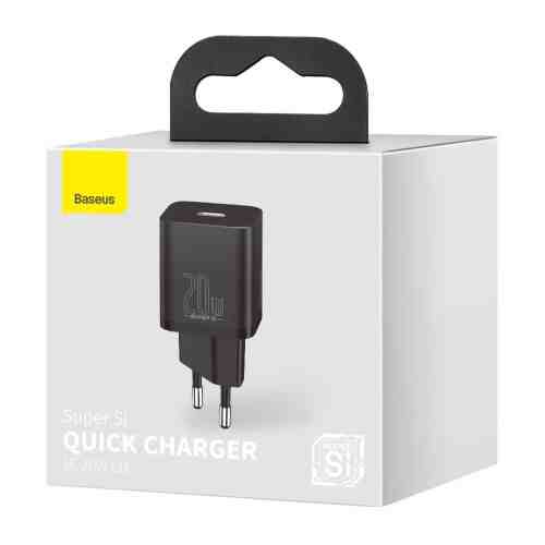 Baseus Travel Charger set Super Si 1C PD Fast charger 20W EU Black (CCSUP-B01) - Image 2