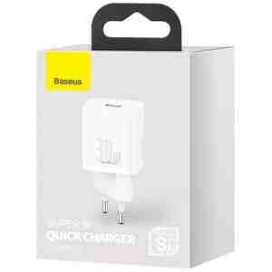 Baseus Travel Charger Super Si 1C Quick Charger PD 30W EU White (CCSUP-J02)