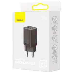 Baseus Travel Charger Super Si Pro mini Fast Charger, C+U, PD 3.0, QC 3.0 30W EU Black (CCSUPP-E01)
