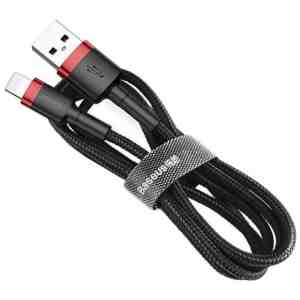 Baseus Lightning Cafule Cable 2.4A 1m Red + Black (CALKLF-B19)