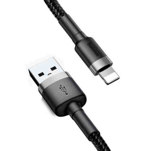 Baseus Lightning Cafule Cable 2.4A 1m Gray + Black (CALKLF-BG1) - Image 2