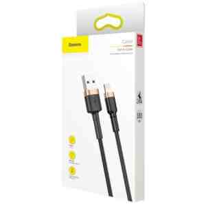 Baseus Lightning Cafule Cable 2.4A 1m Gold + Black (CALKLF-BV1)