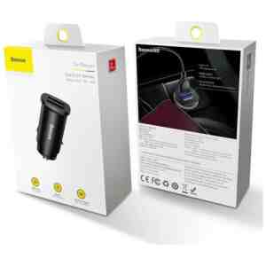 Baseus Car Charger Square metal A + A 30W Dual QC3.0 (SCP.AFC) Black (CCALL-DS01)