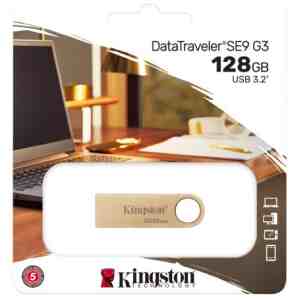 Kingston Pendrive 128GB DataTraveler SE9 G3 USB 3.0 Gold EU (DTSE9G3/128GB)