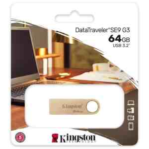 Kingston Pendrive 64GB DataTraveler SE9 USB 3.2 Gold EU (DTSE9G3/64GB)