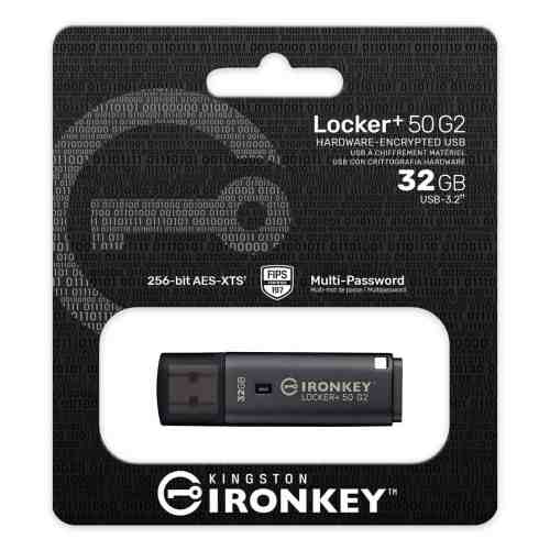Kingston Pendrive 32GB IronKey Locker+50 USB 3.2 Black EU (IKLP50G2/32GB)