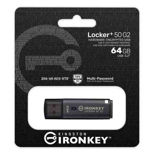 Kingston Pendrive 64GB IronKey Locker+50 USB 3.2 Black EU (IKLP50G2/64GB)