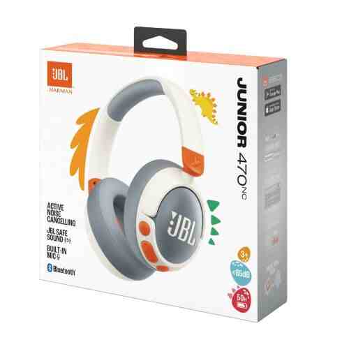 JBL JR470NC Bluetooth Wireless On-Ear Headphones for Kids White EU - Image 2