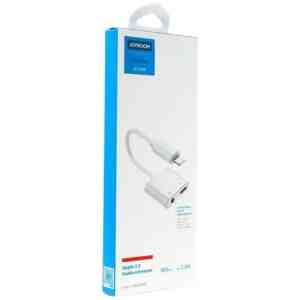 Joyroom Adapter Lightning to Lightning/ 3.5mm Mini Jack, 0.12m, White (S-Y104)