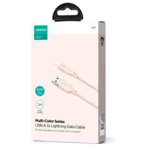 Joyroom USB - Lightning Cable Multi-Color Series A14, 480mb/s, 3A, 1.2m, Pink (SA34-AL3)
