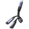 Joyroom Adapter DAC 2-in-1 Type-C to Type-C/ Type-C, 60W, 0.14m, Black (SY-C03) - Image 3