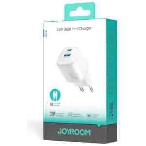 Joyroom Travel Charger C+U, PD 33W with Type-C to Type-C Cable PD 60W, (1m), White (JR-TG7)