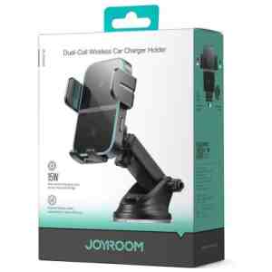 Joyroom Car Mount Magnetic Wireless Charger (Dashboard Version) 4.7 - 6.8 inch, 15W Max, with USB to Type-C cable, Black (JR-ZS246S)